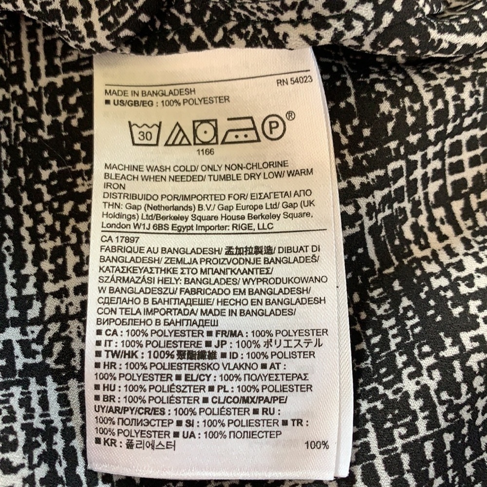 Banana Republic Sleeveless Notched Collar Blouse - Grey/White, Size XS - Picture 5 of 5